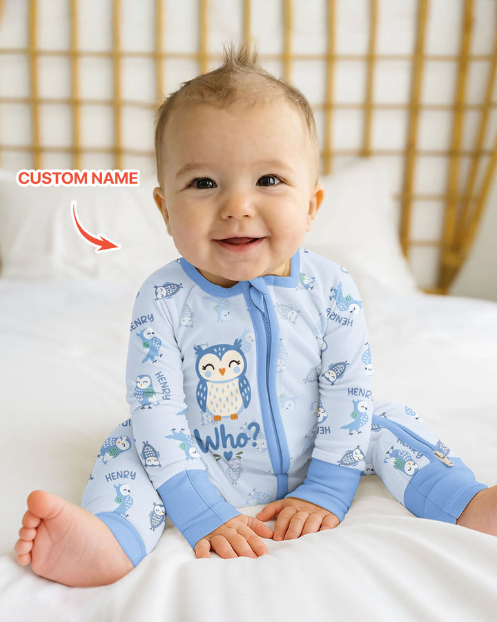 Custom Name Twin Owl Who's Who Bamboo Convertible Zippy