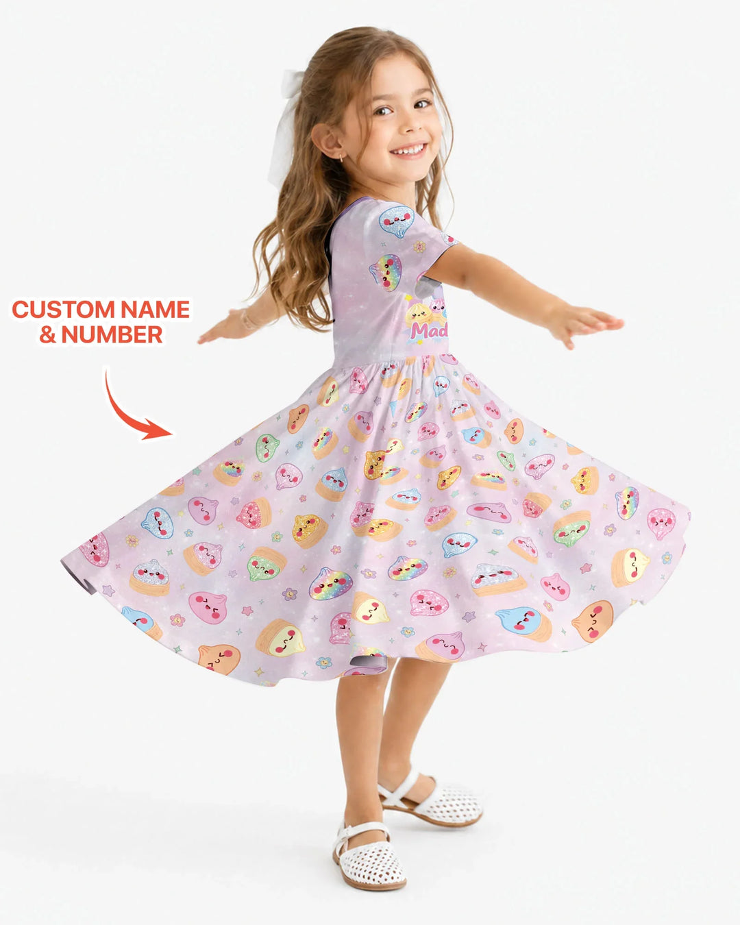 Custom Birthday Squish Party Dumpling Bamboo Twirl Dress