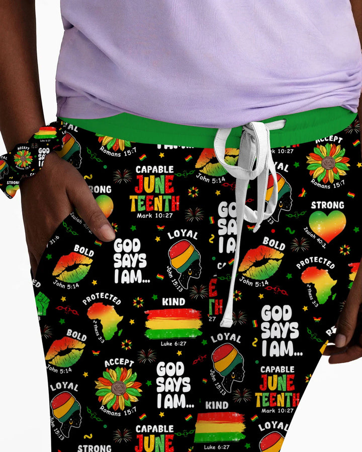 God Says I Am Juneteenth Blessings Bamboo Women Pajama Set