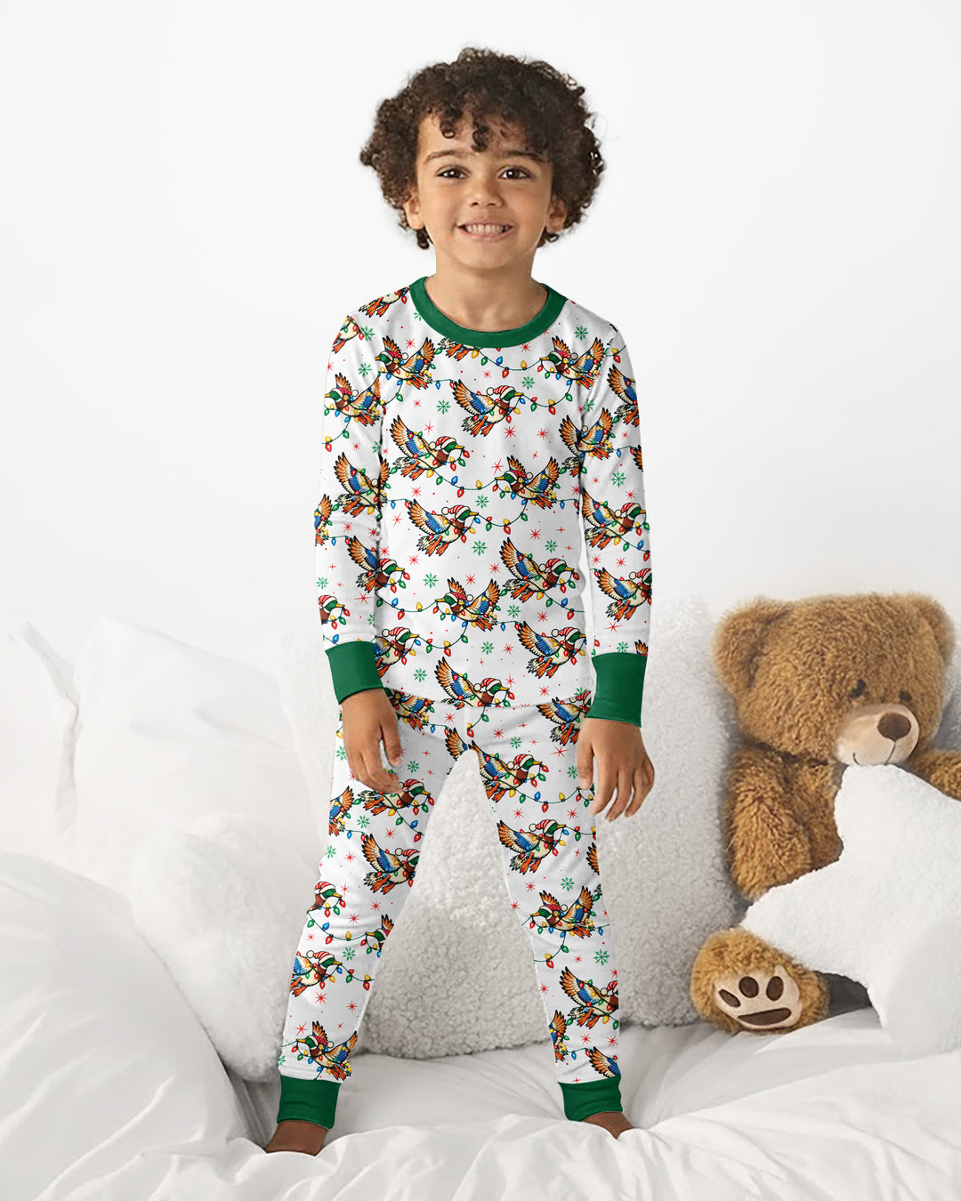 Preppy Christmas Mallard Duck Bamboo Two Piece Long Sleeve Pajama Set