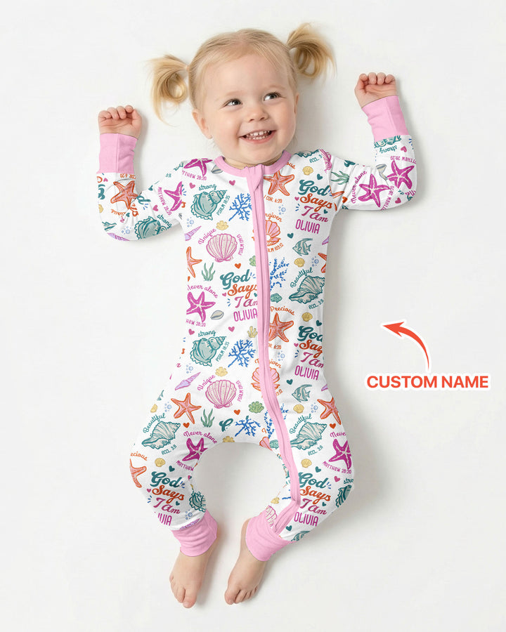 Coastal God Says I Am Custom Name Bamboo Convertible Zippy