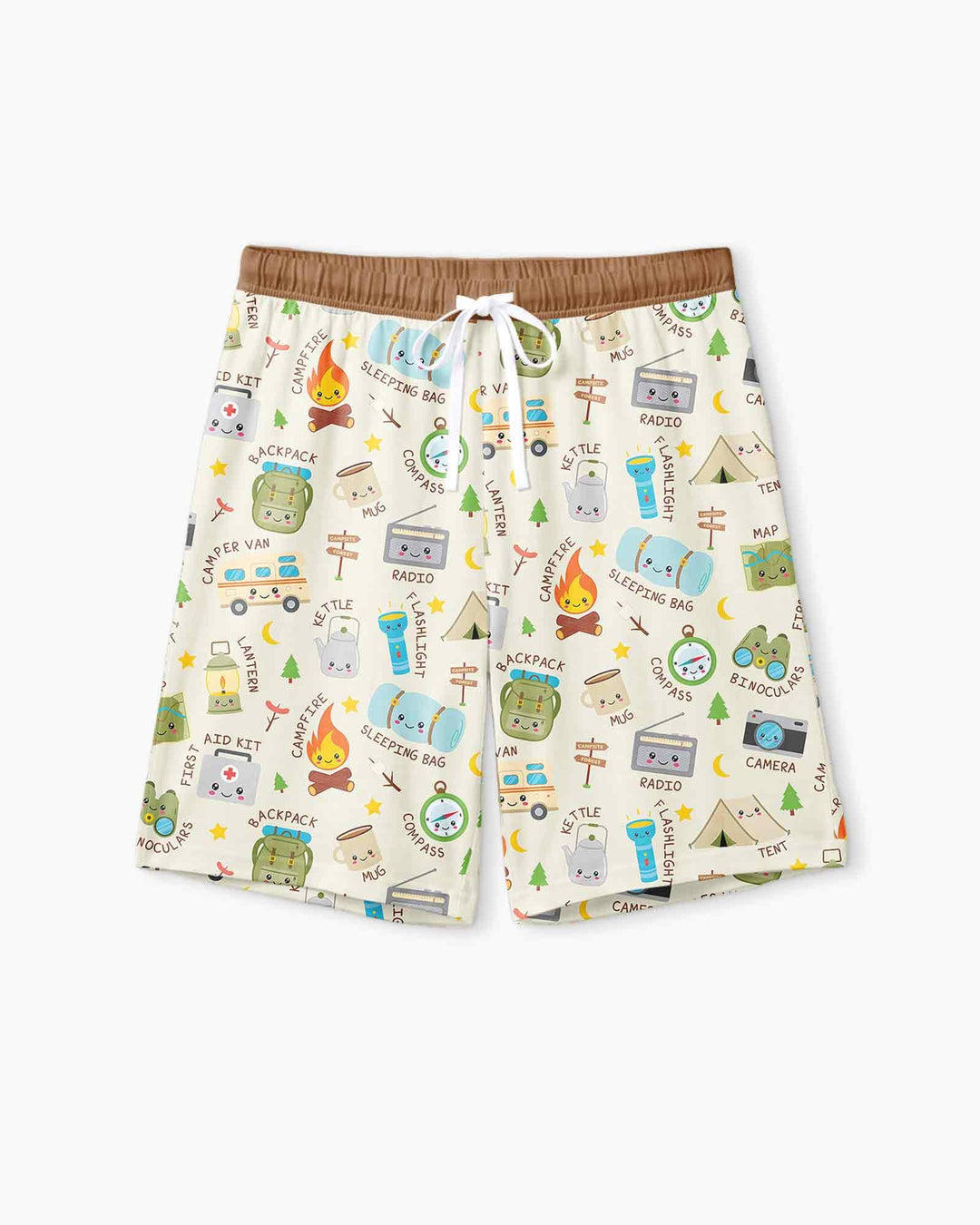 Little Camp Adventure Family Matching Bamboo Men Short Sleeve Short Pajama Set