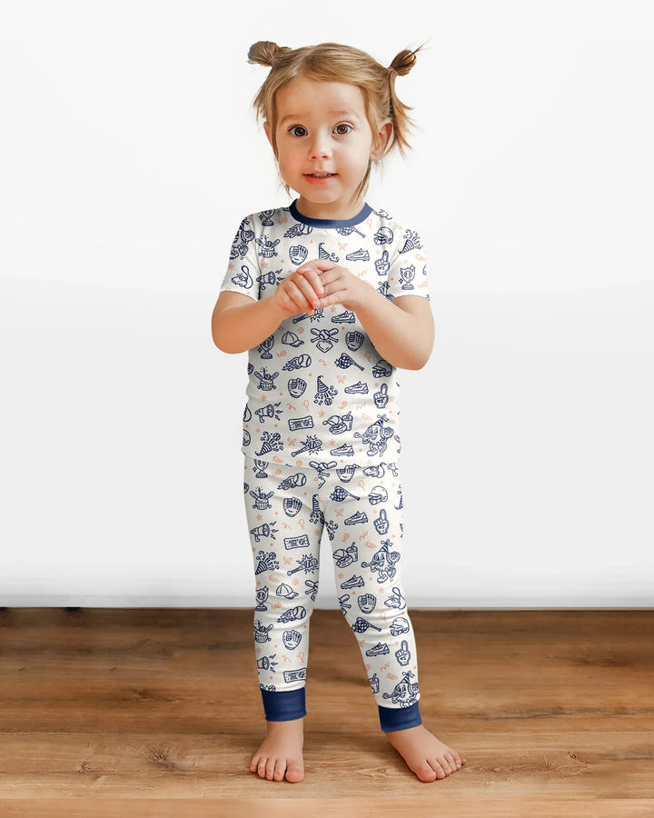 Ballpark Bash Bamboo Two Piece Short Sleeve Pajama Set