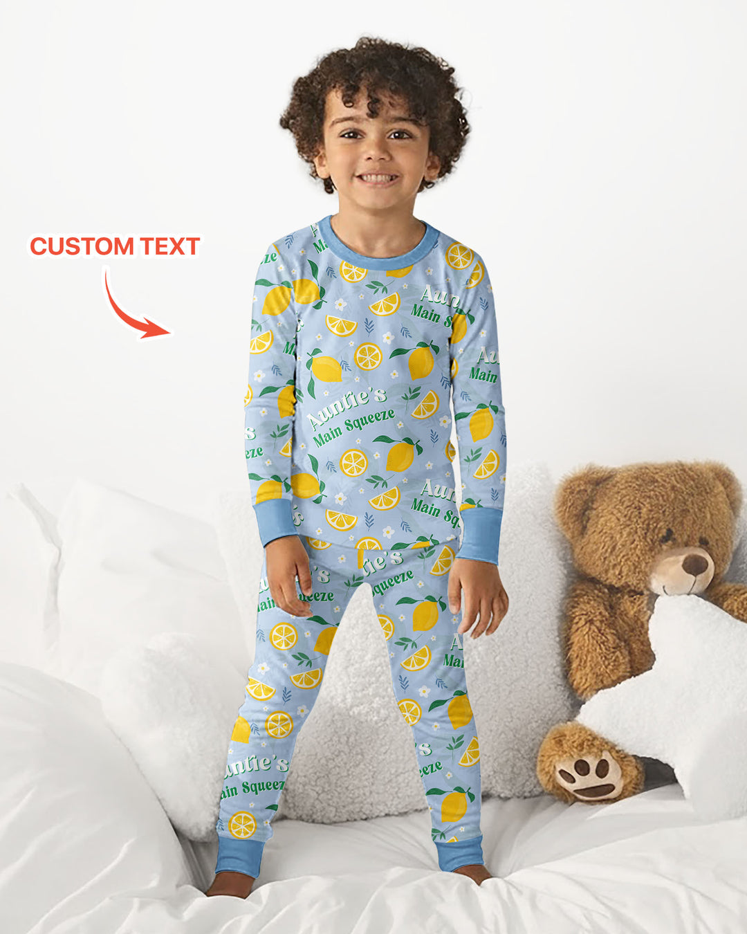 Personalized Family's Main Squeeze Bamboo Two Piece Long Sleeve Pajama Set