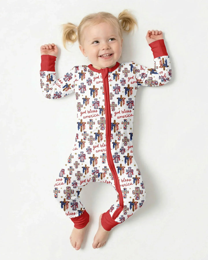 God Bless America Family Matching Bamboo Convertible Zippy