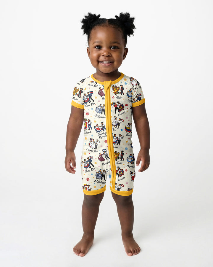 Hispanic Traditional Folkloric Dress Bamboo Shorty Zippy