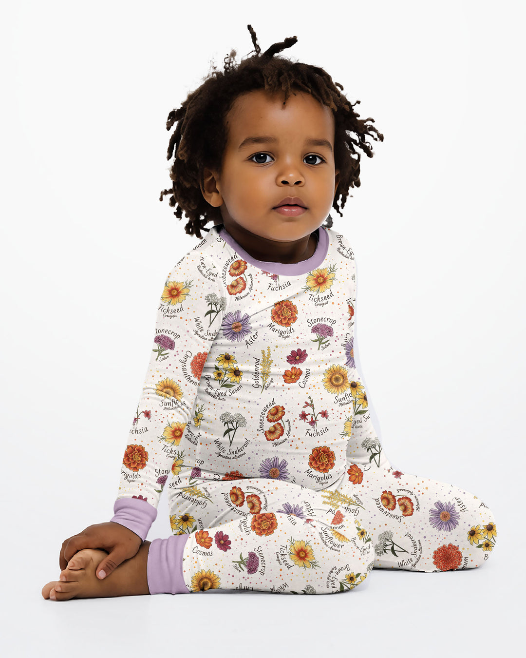 Autumn Blooms of North America Bamboo Two Piece Long Sleeve Pajama Set