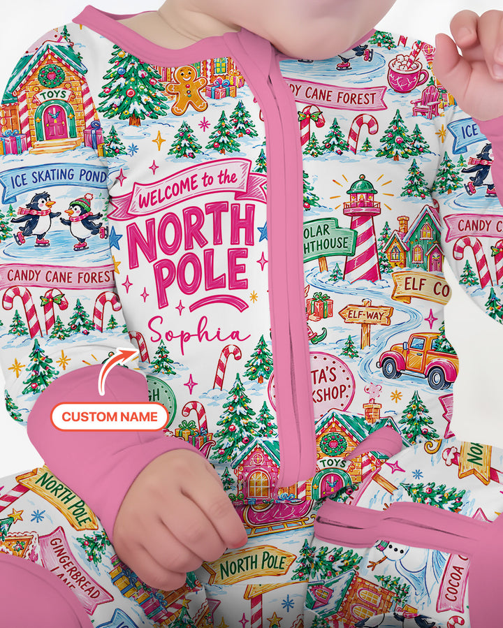 Welcome to North Pole Custom Name Bamboo Convertible Zippy