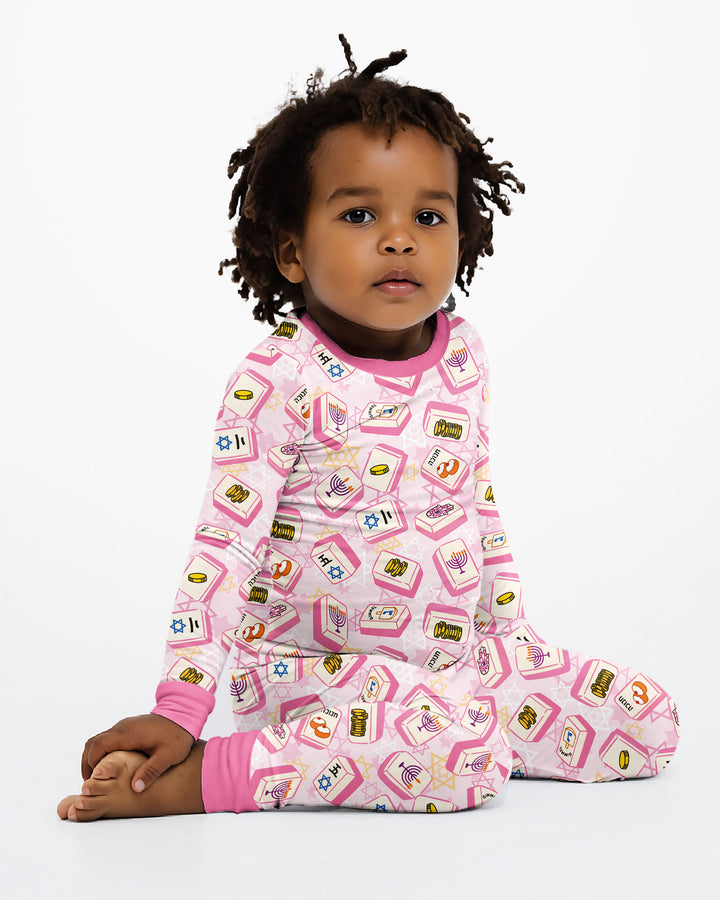 Hanukkah Mahjong Club Bamboo Two Piece Long Sleeve Pajama Set