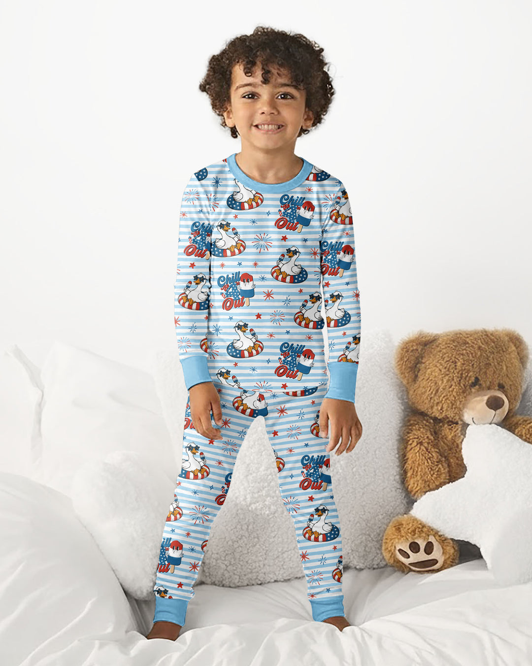 Chill the Fourth Out Bamboo Two Piece Long Sleeve Pajama Set