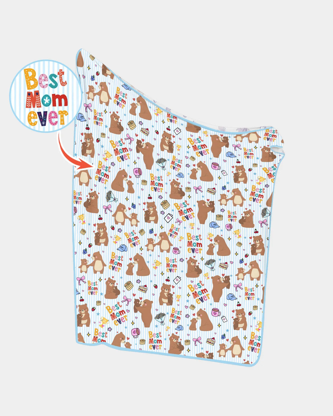 Best Mama Bear Ever Family Matching Bamboo Blanket