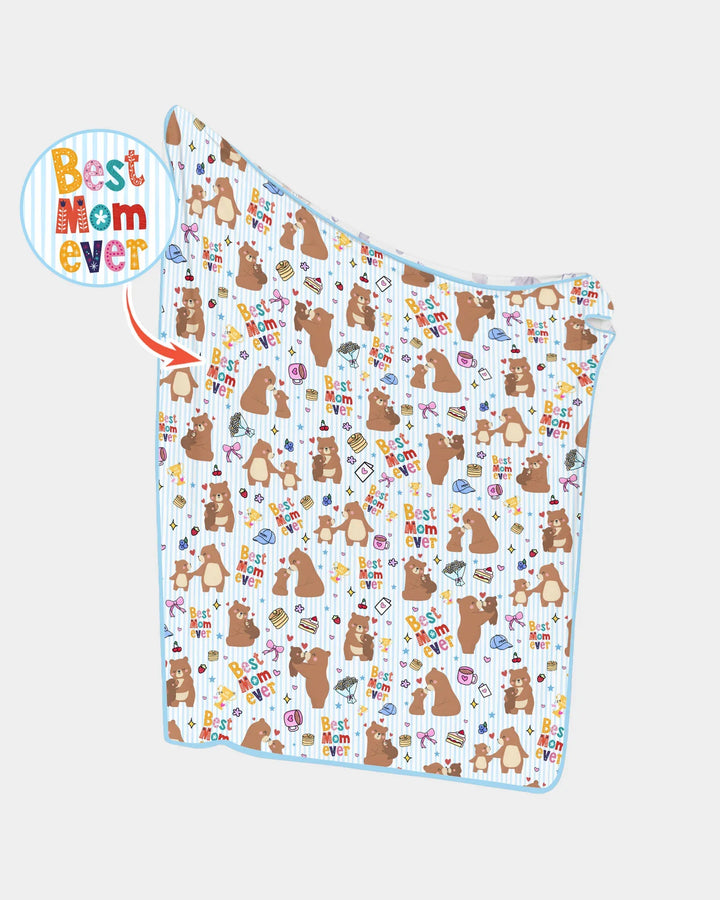 Best Mama Bear Ever Family Matching Bamboo Blanket