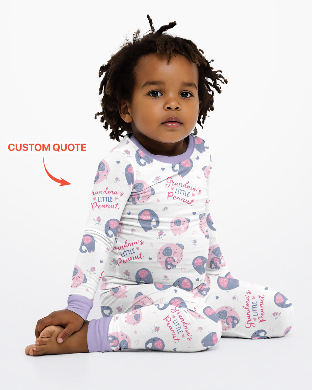 Little Peanut Baby Elephant Bamboo Two Piece Long Sleeve Pajama Set