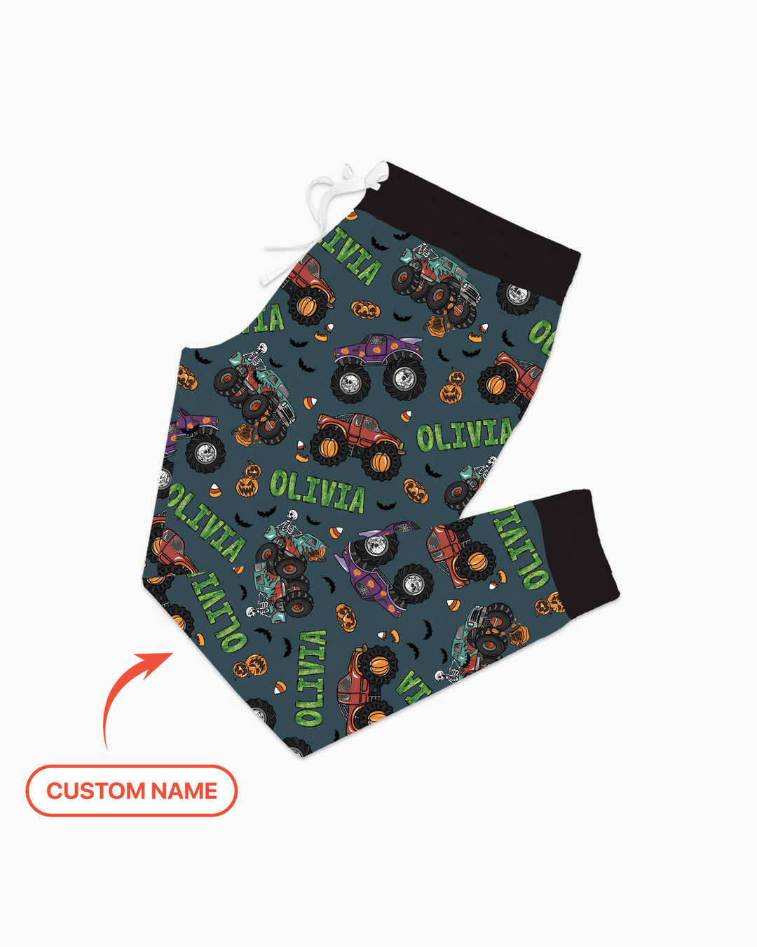 Custom Name Haunted Monster Trucks  Bamboo Women Pajama Set