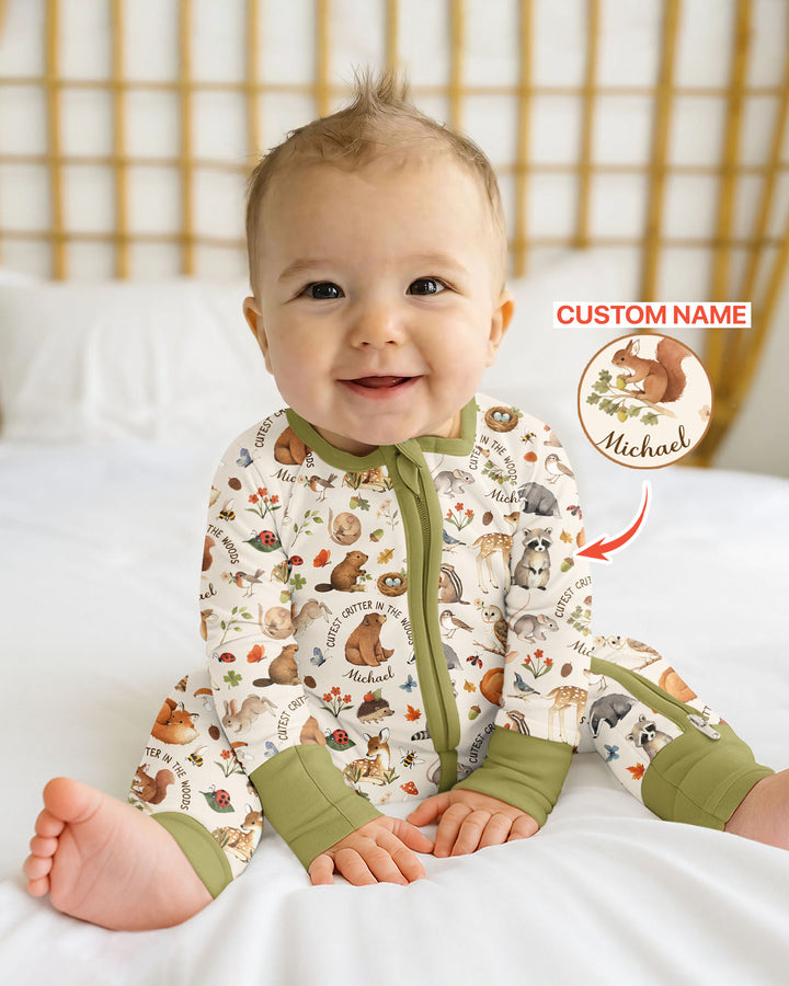 Cutest Critter In The Woods Custom Name Bamboo Convertible Zippy
