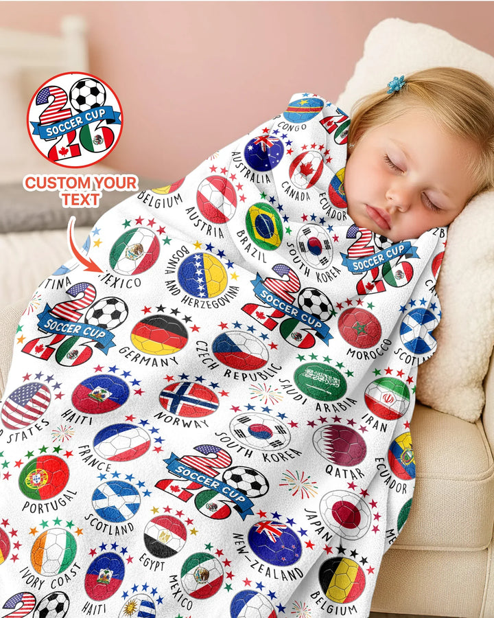 The World Plays Here 2026 Soccer Tour Bamboo Blanket