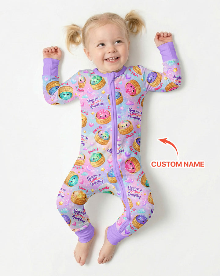 Custom Name You're A Glitter Dumpling Bamboo Convertible Zippy