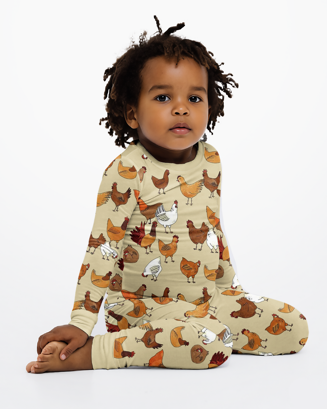 Farm Chicken  Bamboo Two Piece Long Sleeve Pajama Set