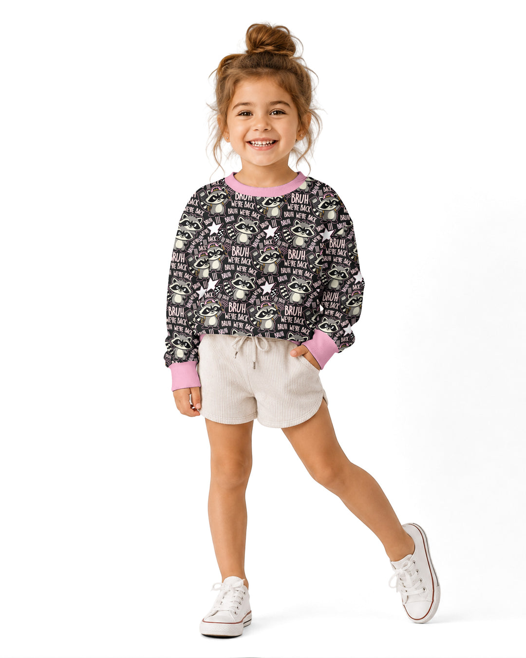 Bruh We're Back Raccoon Bamboo Crewneck Sweatshirt