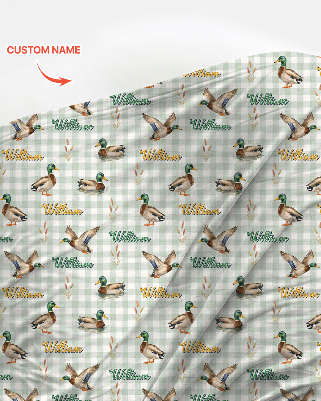 Mallard Duck Custom Name swaddle blanket
