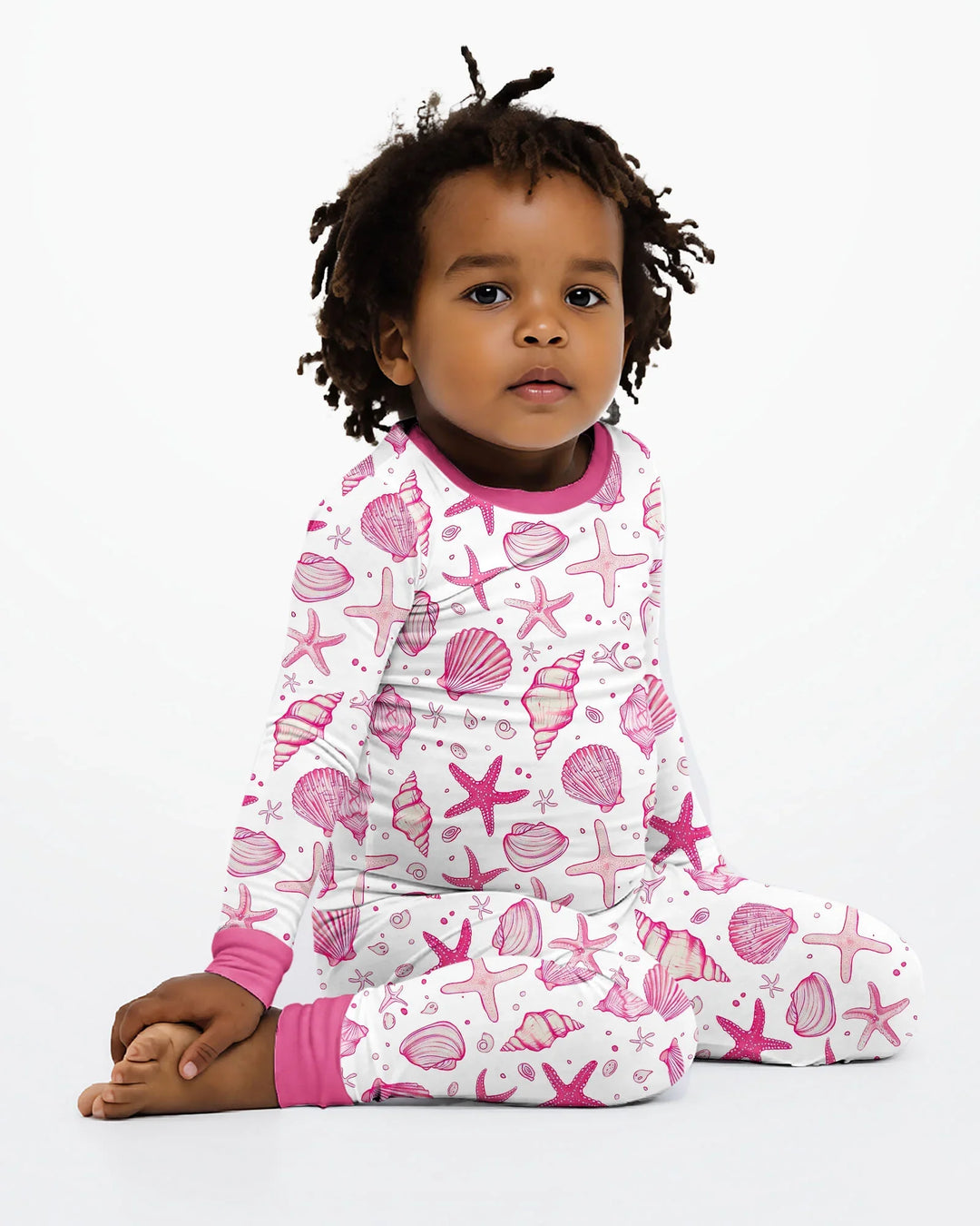 Coastal Charm Family Matching Bamboo Two Piece Long Sleeve Pajama Set