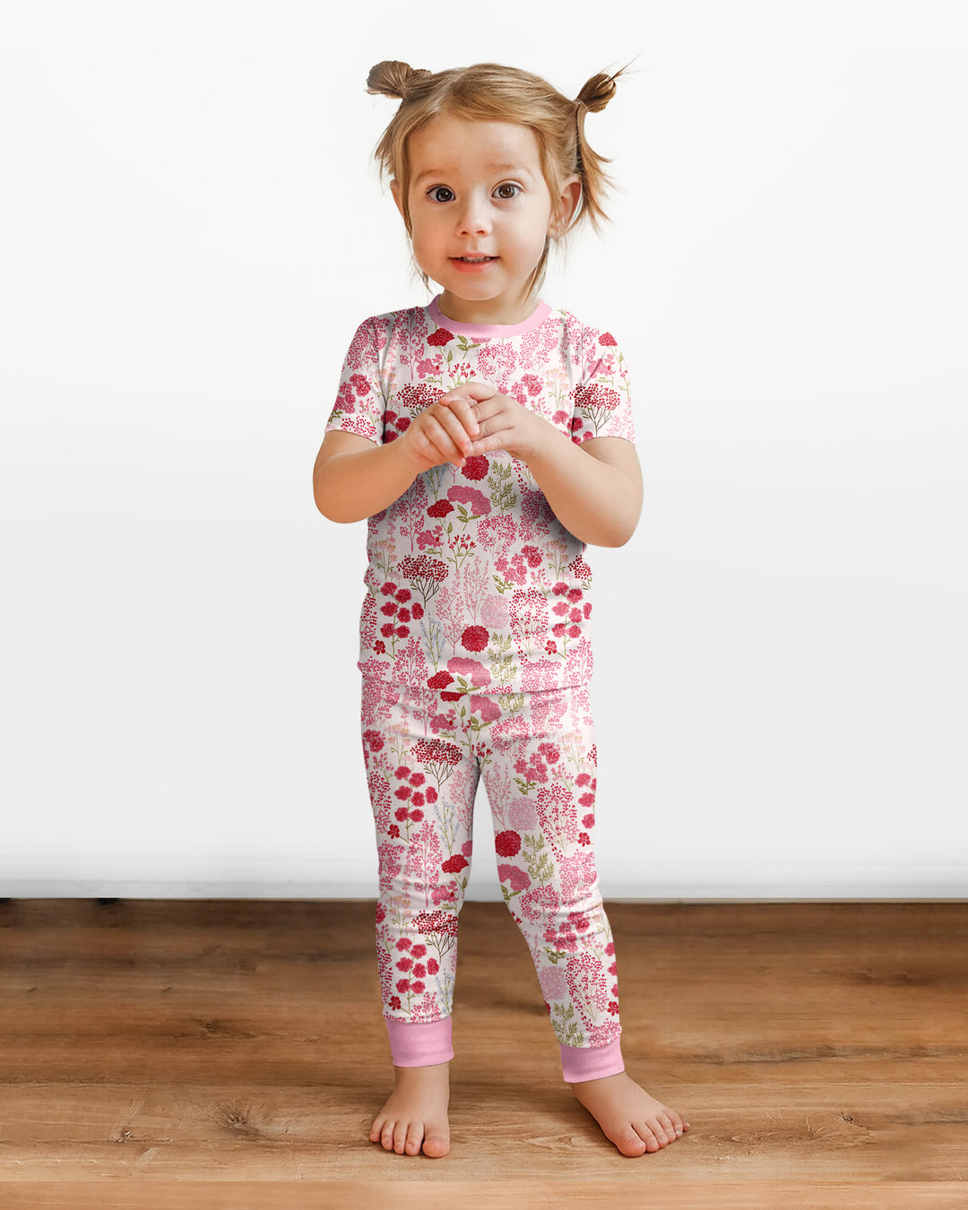 Blushing Wildflowers Bamboo Two Piece Short Sleeve Pajama Set