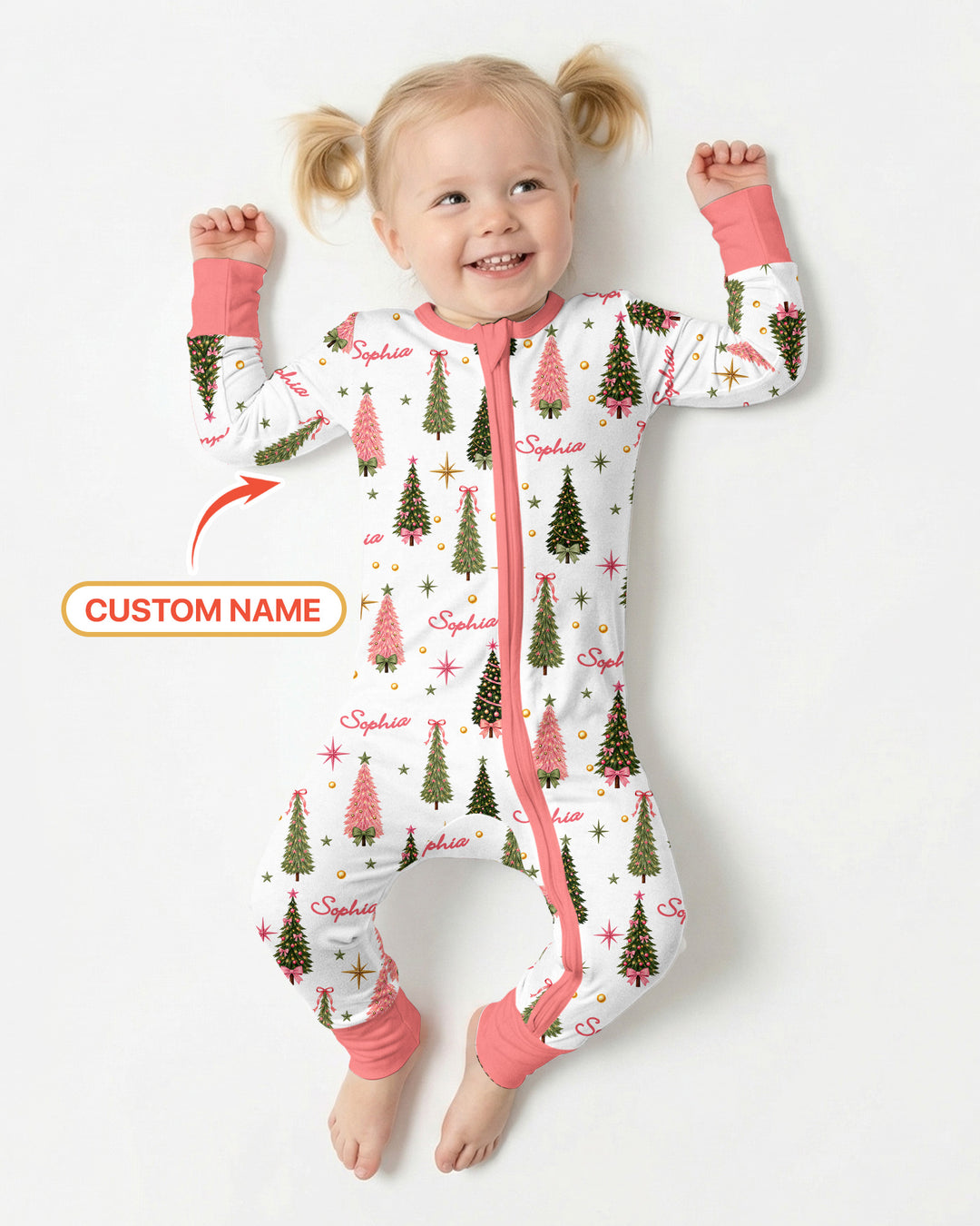 Custom Name Merry Christmas Tree Bamboo Convertible Zippy