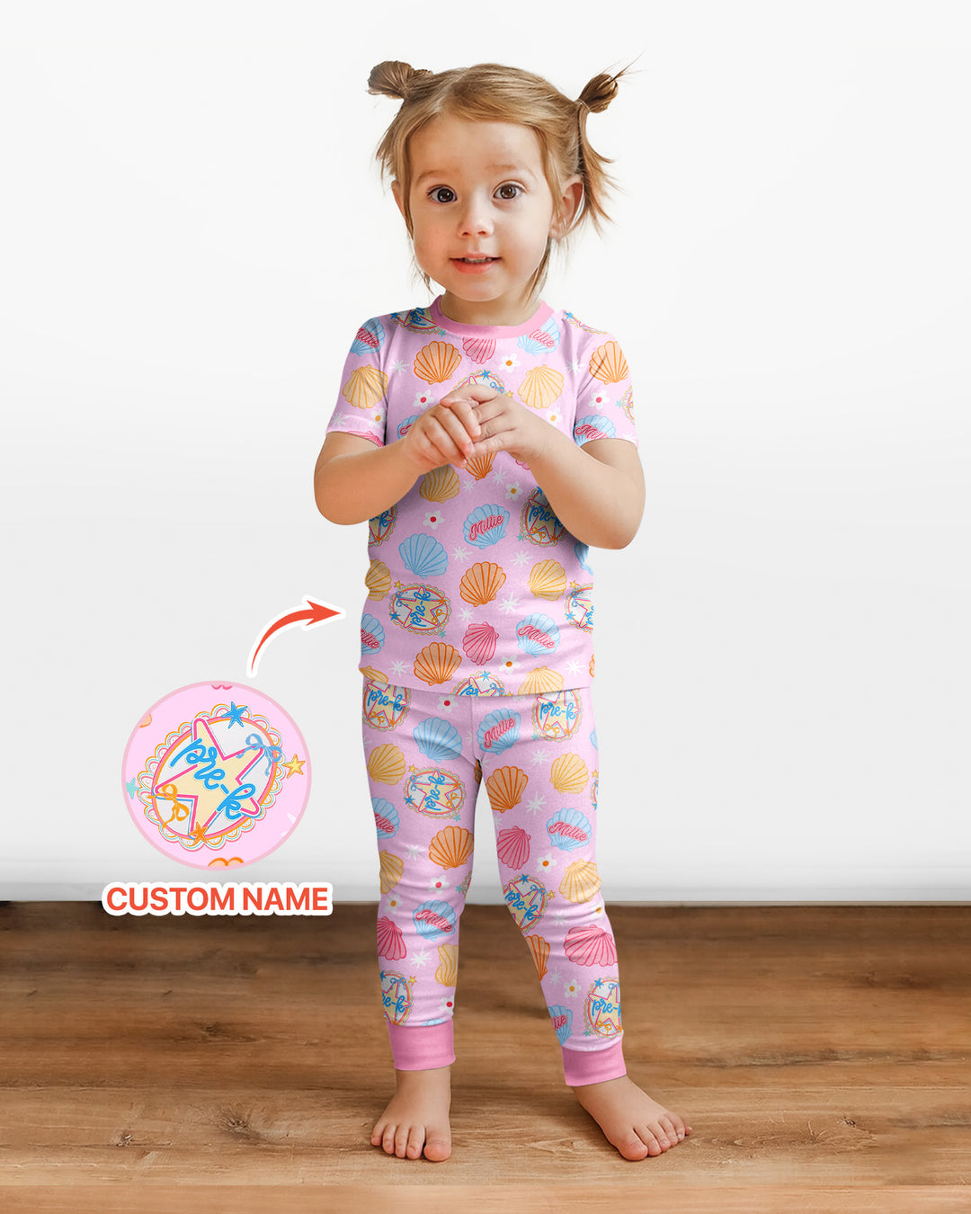 CUSTOM Template Bamboo Two Piece Short Sleeve Pyjamas Set