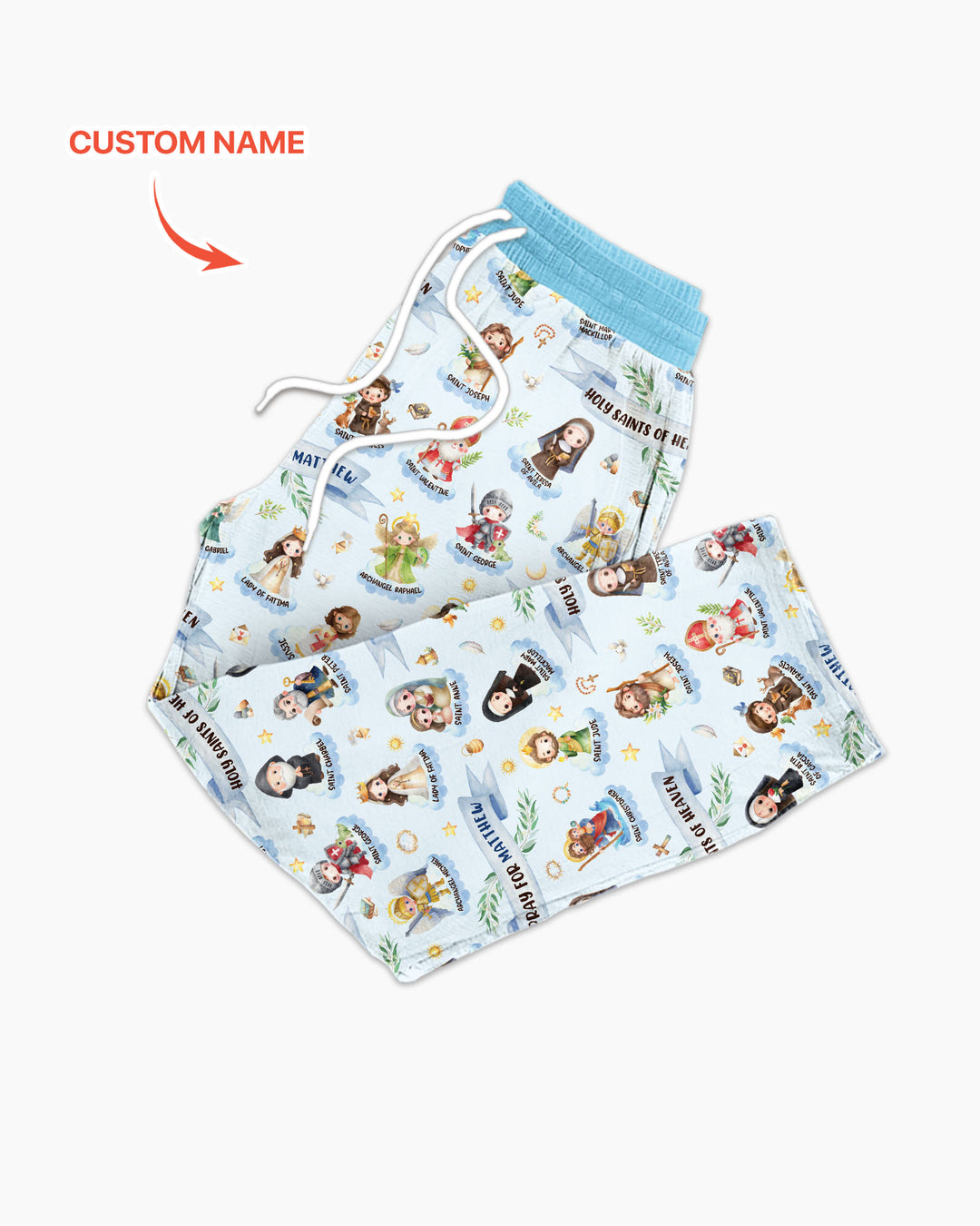Holy Saints of Heaven Custom Name Bamboo Men's Pajama Set