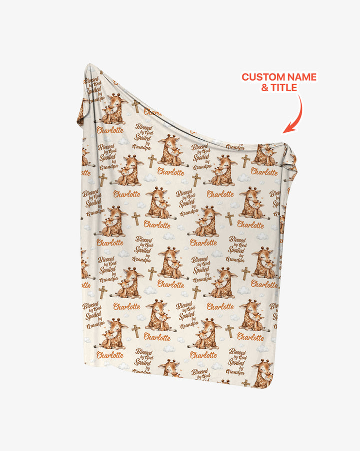Custom Name Blessed By God Spoiled By Grandma Swaddle Blanket