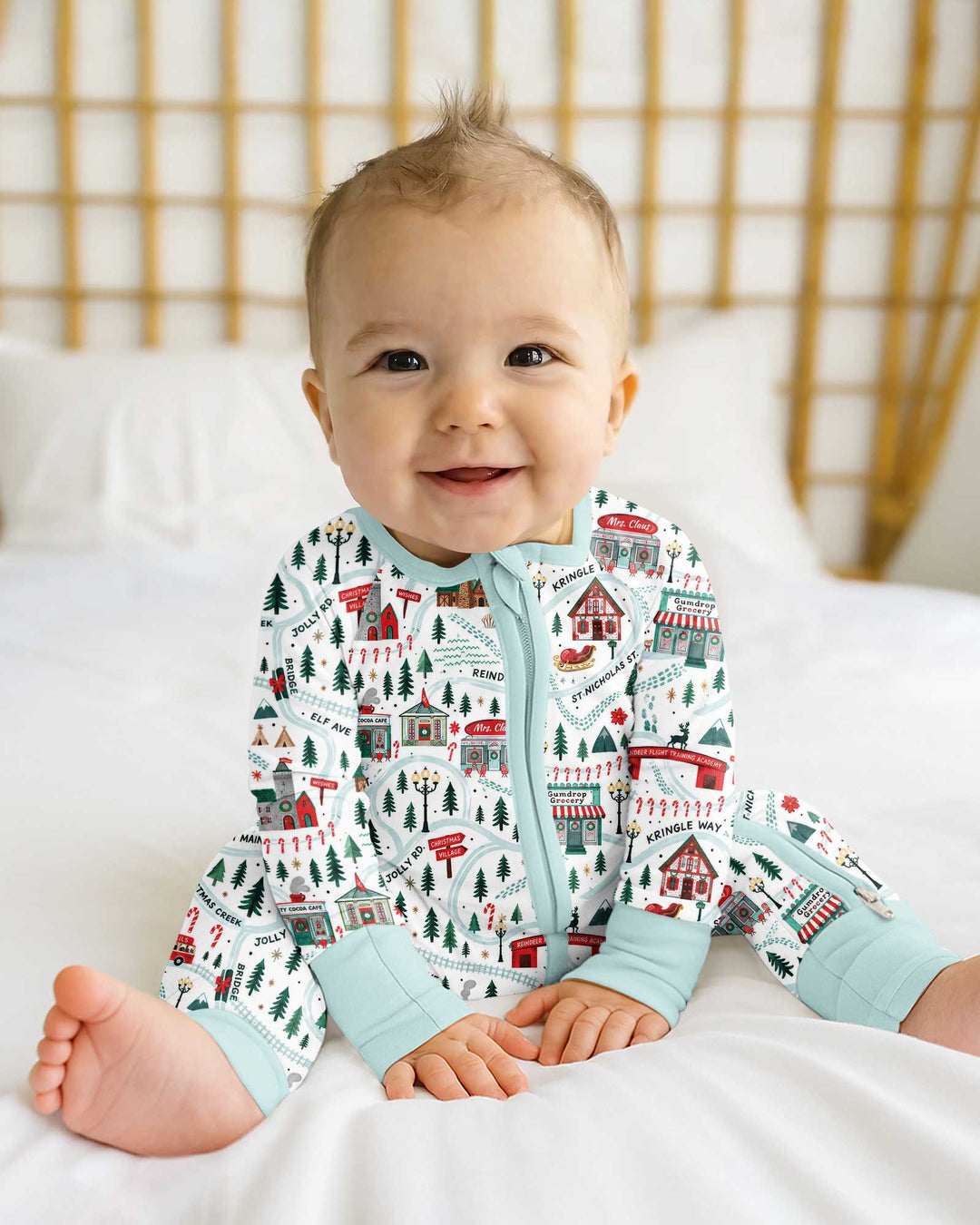 Whimsical North Pole Map Bamboo Convertible Zippy