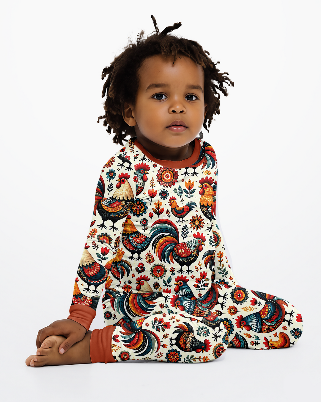 Country Chickens Bamboo Two Piece Long Sleeve Pajama Set