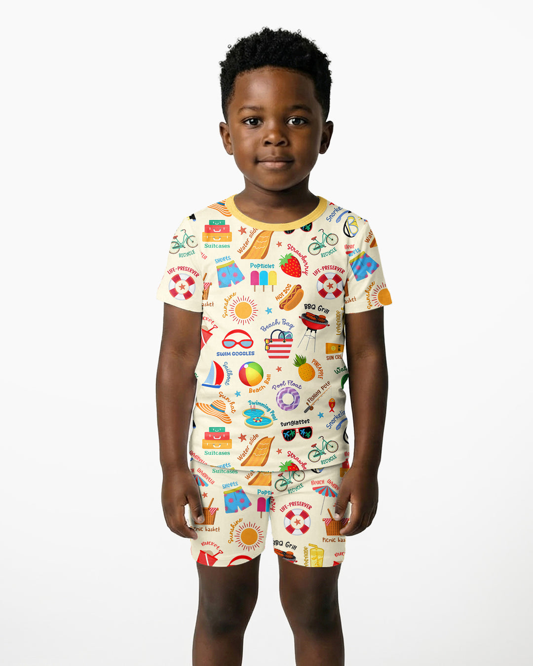 Love Summer Bamboo Two Piece Short Sleeve Shorts Pajama Set