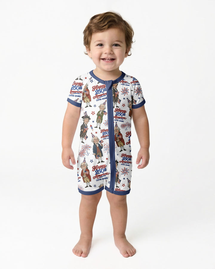 Party Like It's 1776 Family Matching Bamboo Shorty Zippy