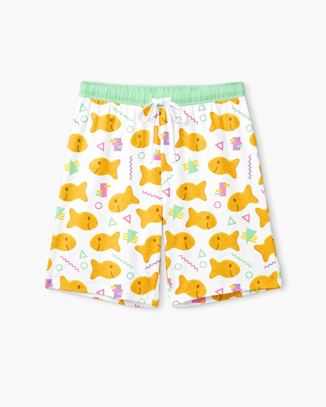Cheesy Fishies Family Matching Bamboo Men Short Sleeve Short Pajama Set