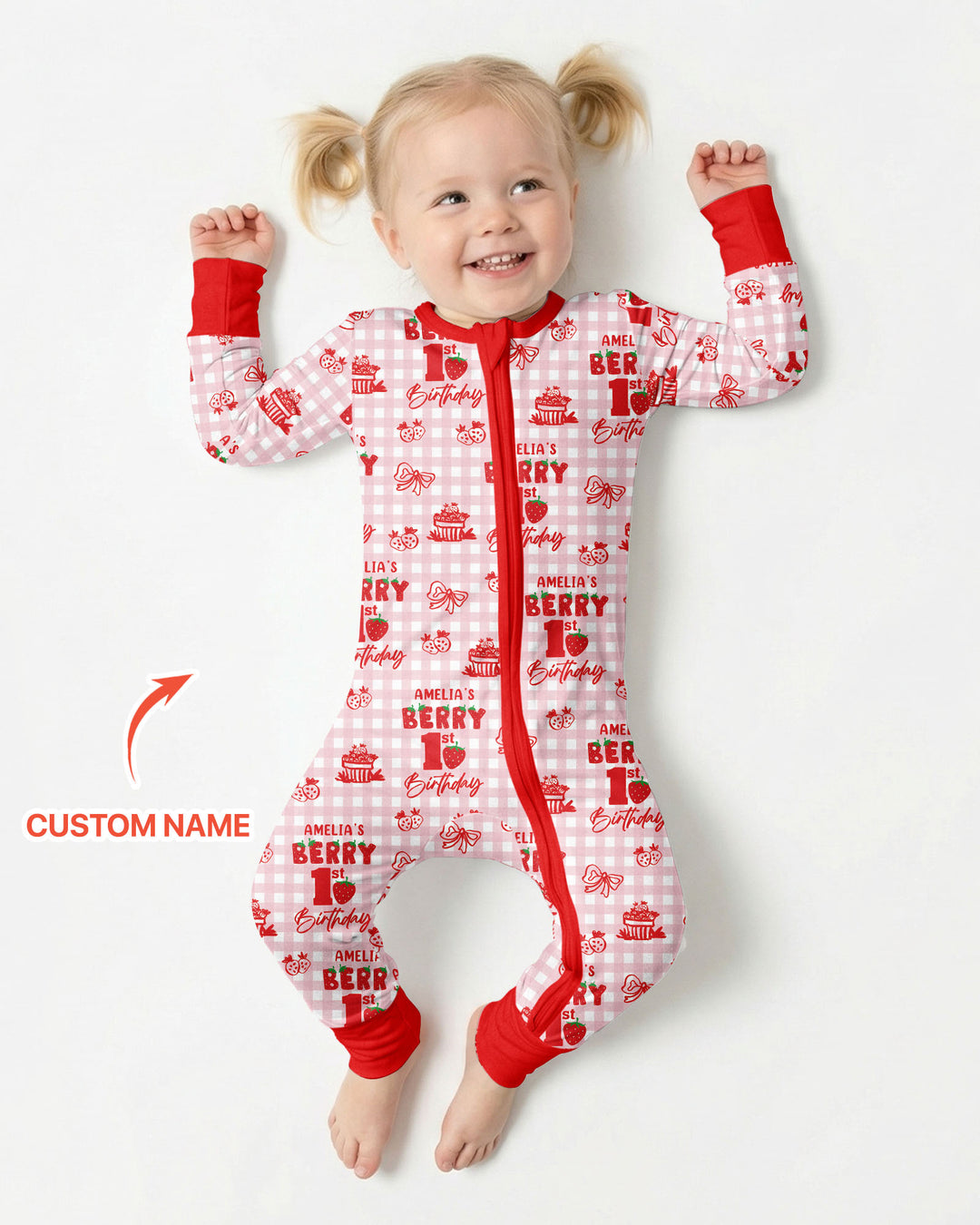 Berry 1st Birthday Sister & Me Matching Bamboo Convertible Zippy