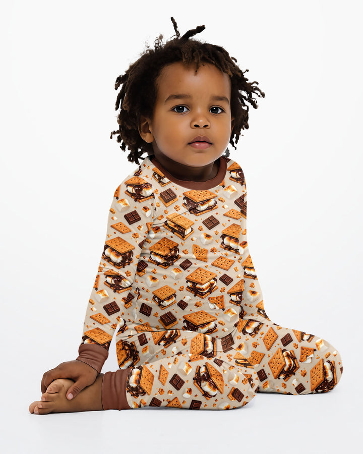 Cute Smore Bamboo Two Piece Long Sleeve Pajama Set