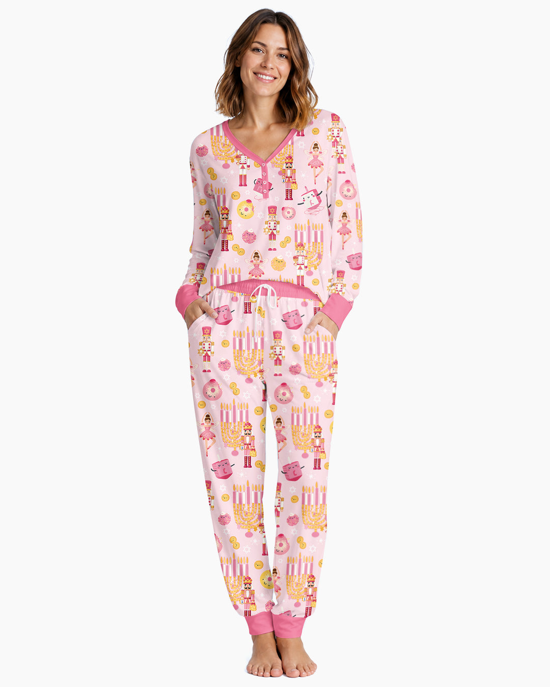 Hanukkah Nutcracker King Family Matching Bamboo Women Pajama Set