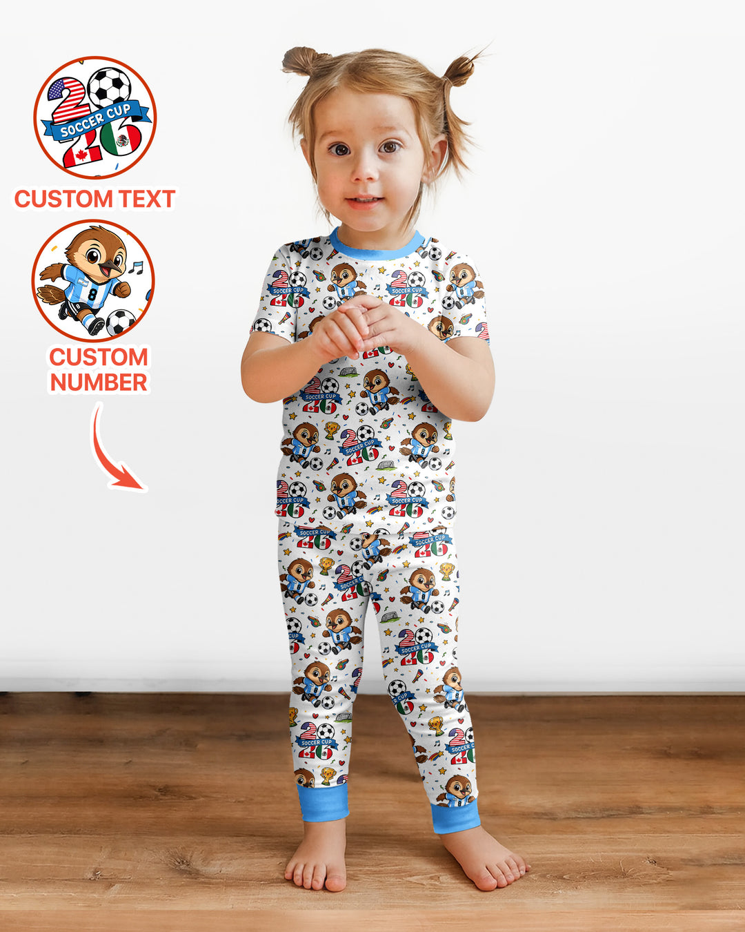 We Are The Champions Soccer Cup 2026 Bamboo Two Piece Short Sleeve Pajama Set