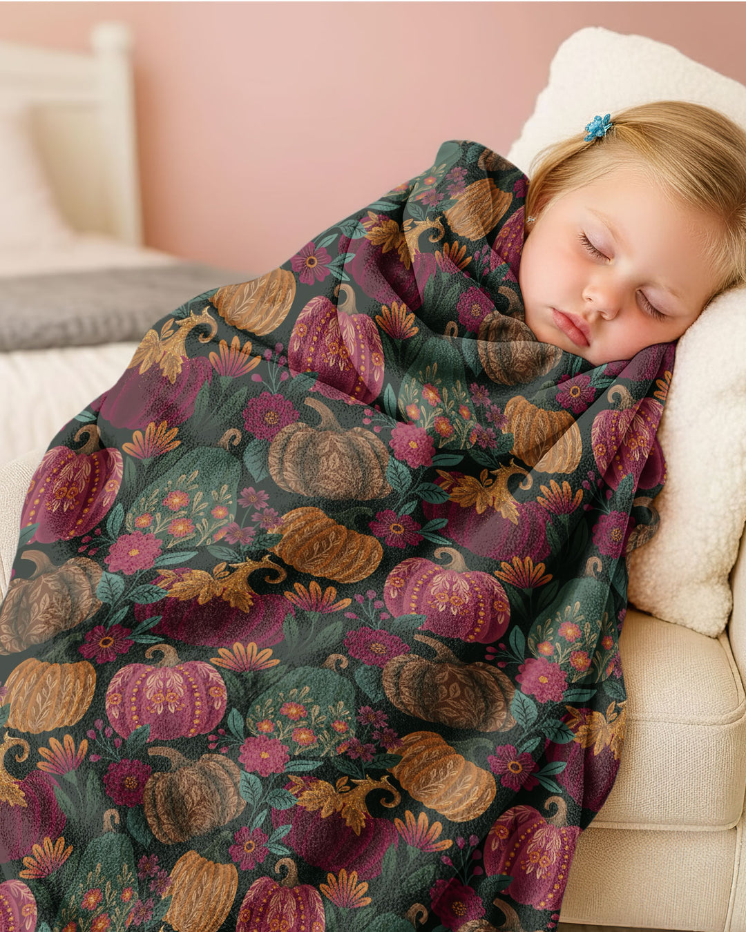 Velvet Pumpkins Bamboo Blanket