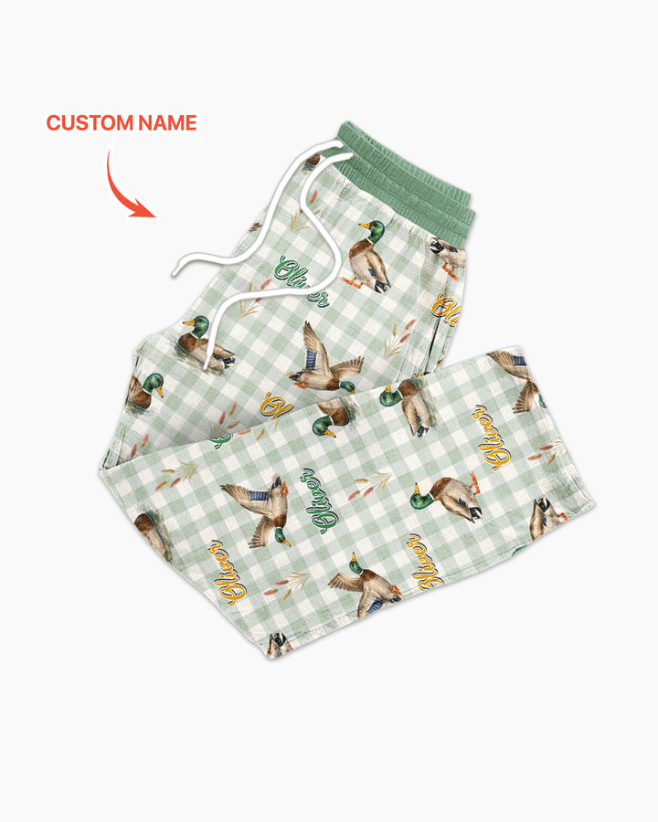 Mallard Duck Custom Name Bamboo Men's Pajama Set