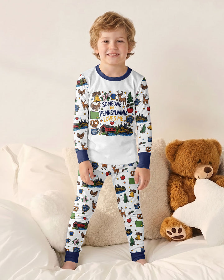 Someone in Pennsylvania Loves Me Bamboo Two Piece Long Sleeve Pajama Set