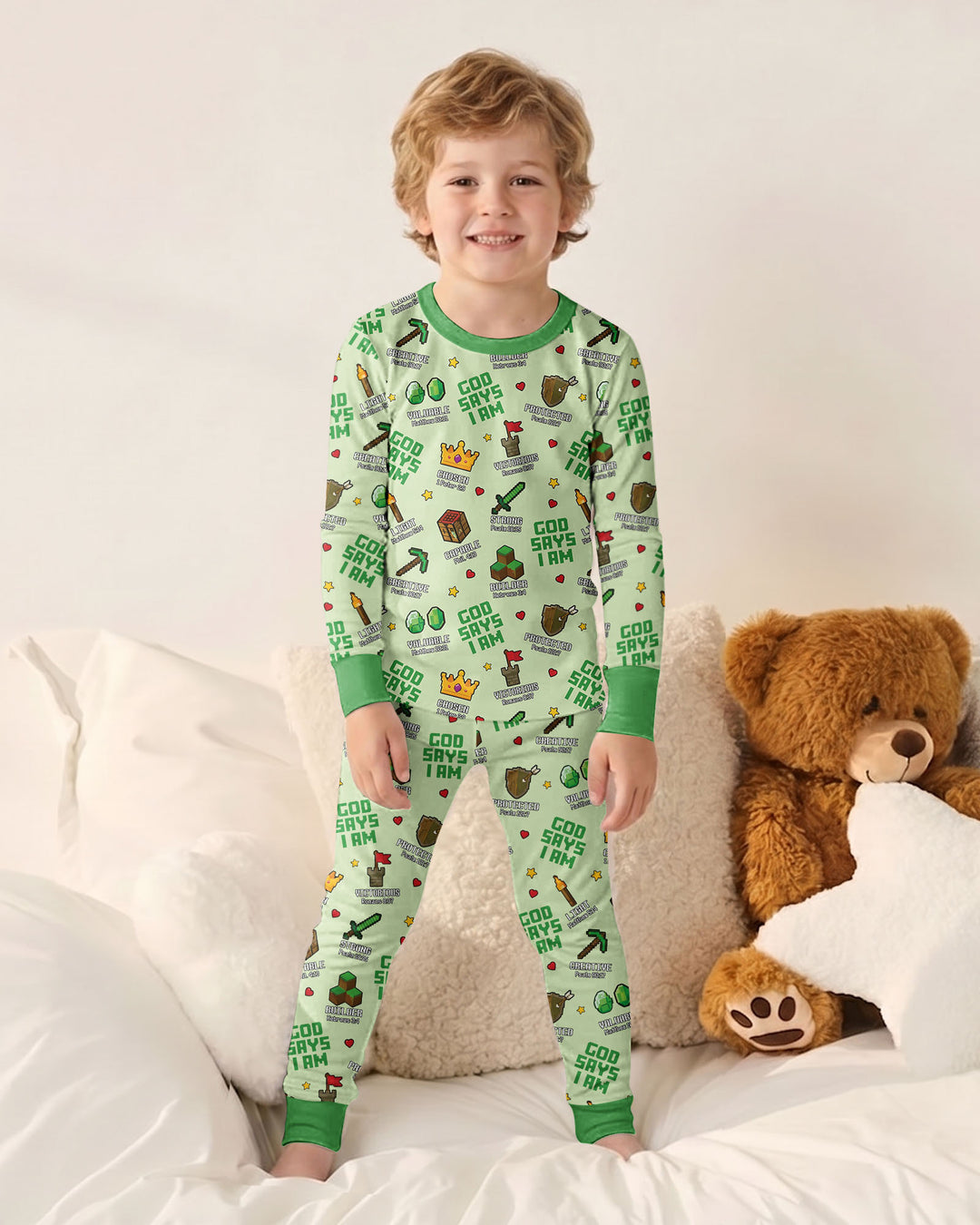 Template Bamboo Two Piece Long Sleeve Pyjamas Set