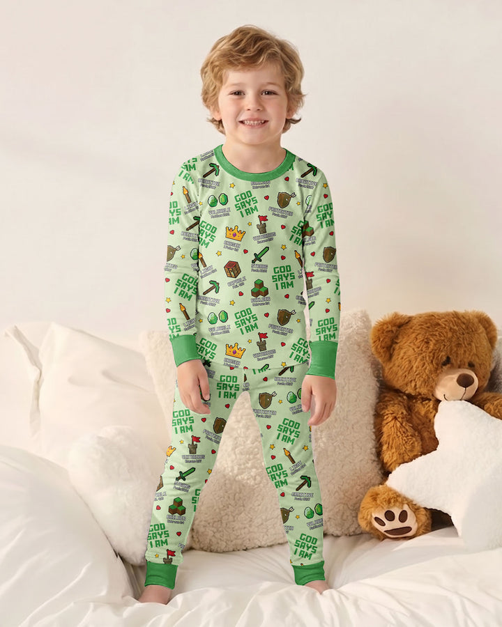 Template Bamboo Two Piece Long Sleeve Pyjamas Set