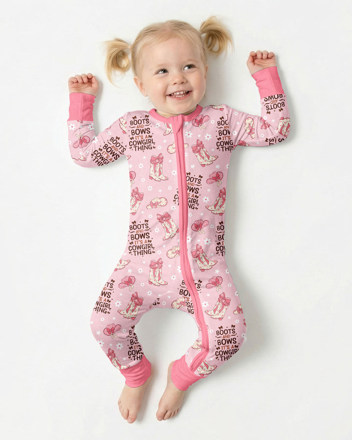 Western Cowgirl Boots And Bows Bamboo Convertible Zippy
