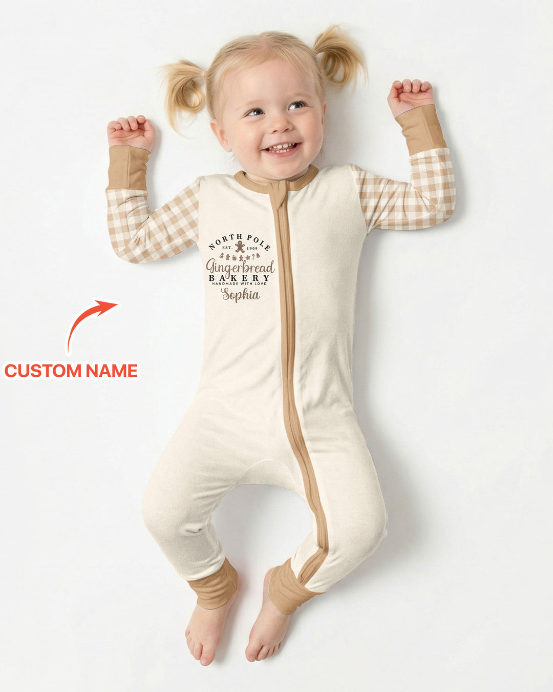 Custom Name Gingerbread Bakery Bamboo Convertible Zippy