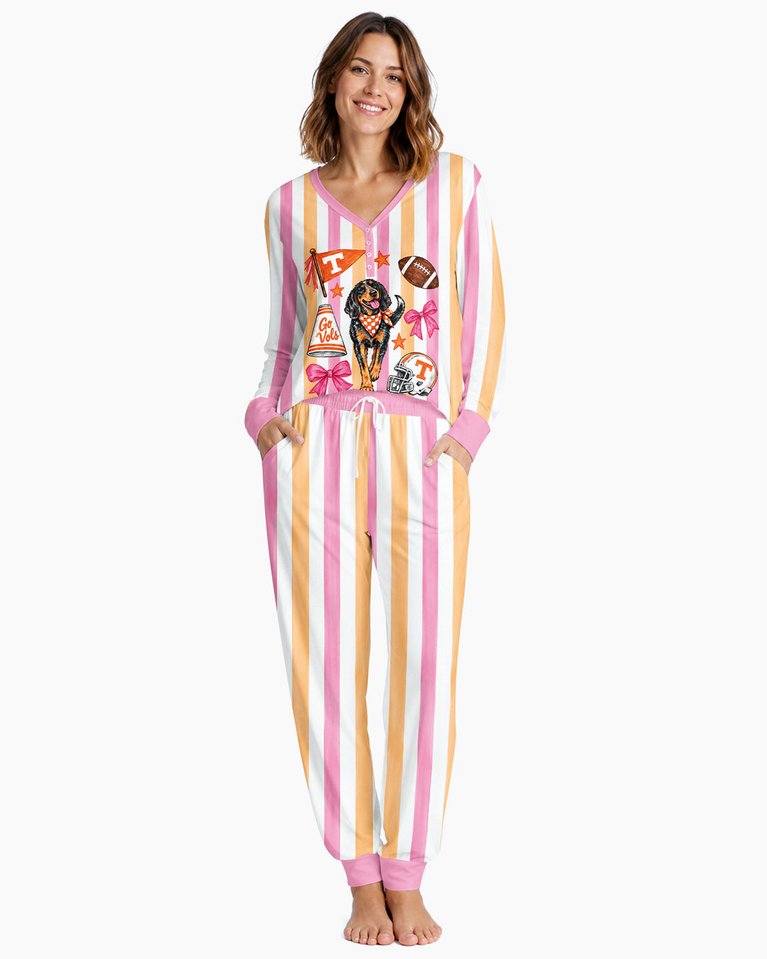 Game Day Puppy And Bows Bamboo Women Pajama Set
