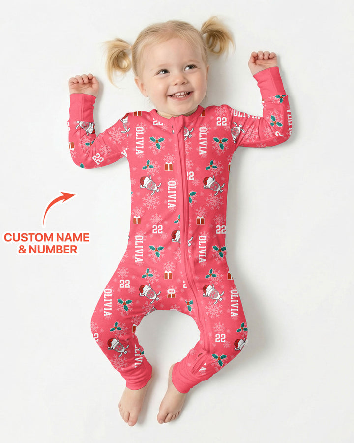 Custom Name Hockey Holiday Bamboo Convertible Zippy