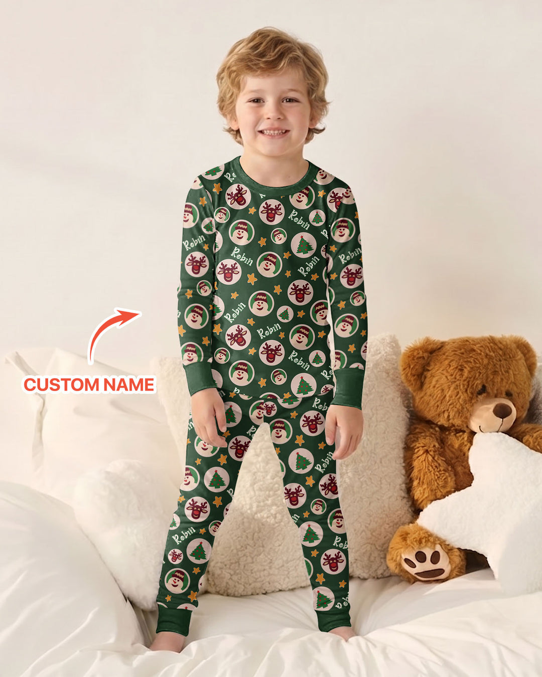 Christmas Dinner Bamboo Two Piece Long Sleeve Pajama Set