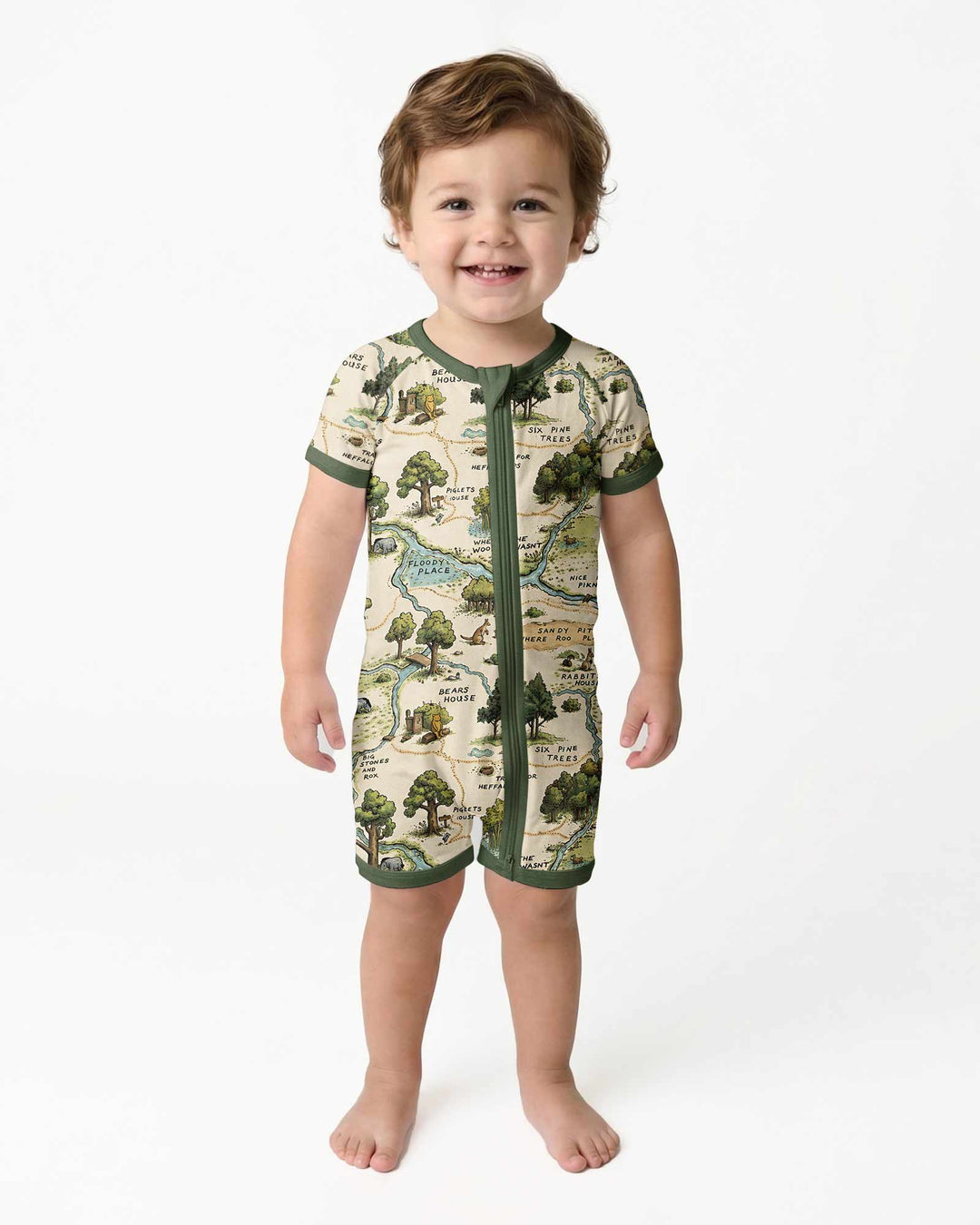 Classic Bear Maps Bamboo Shorty Zippy